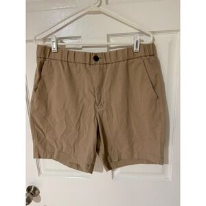 EVERLANE UNIFORM Women's Khaki Elastic Waist Flat Front Shorts Size L